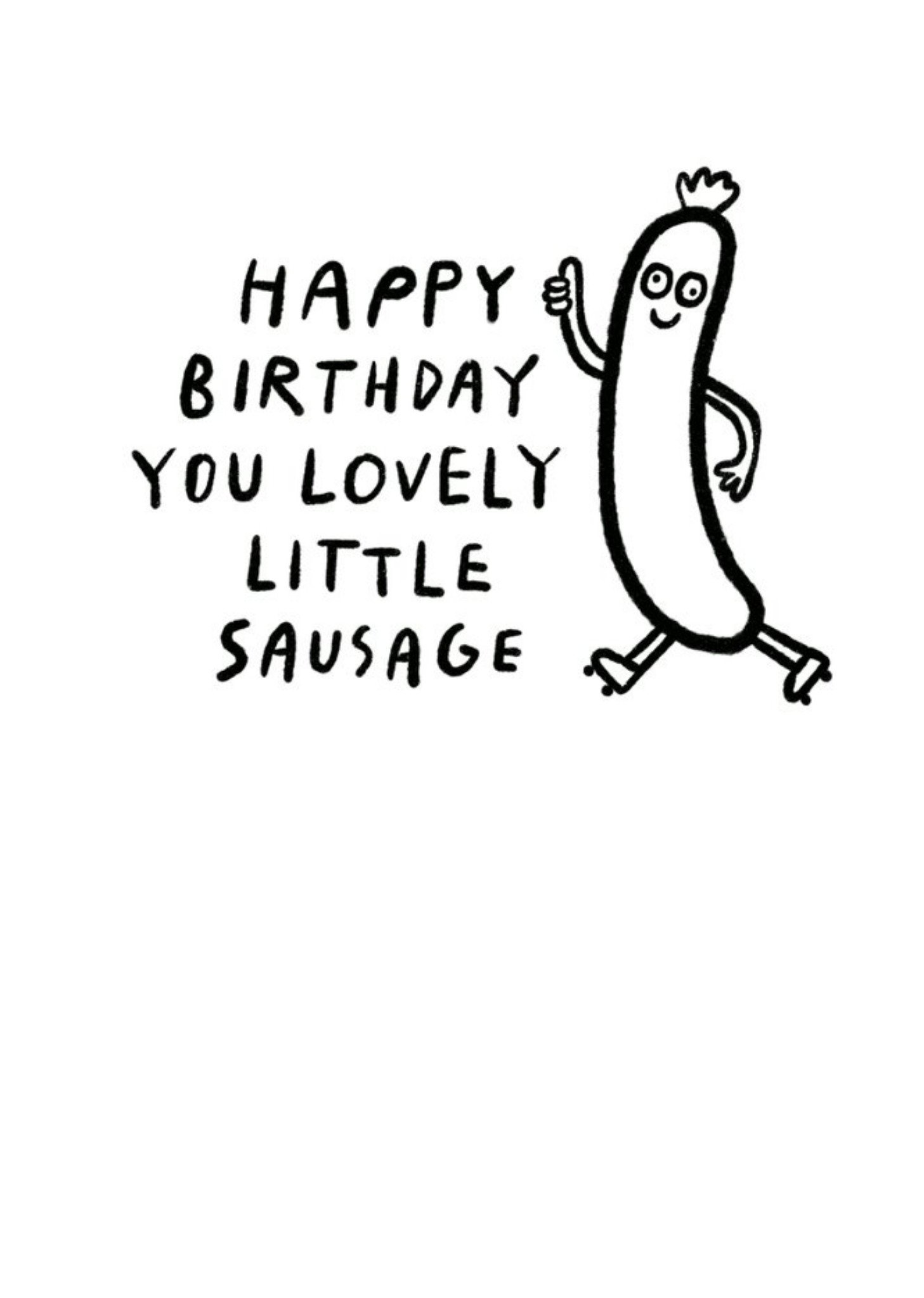 Moonpig Pigment Lovely Little Sausage Funny Quirky Illustrated Birthday Card, Large
