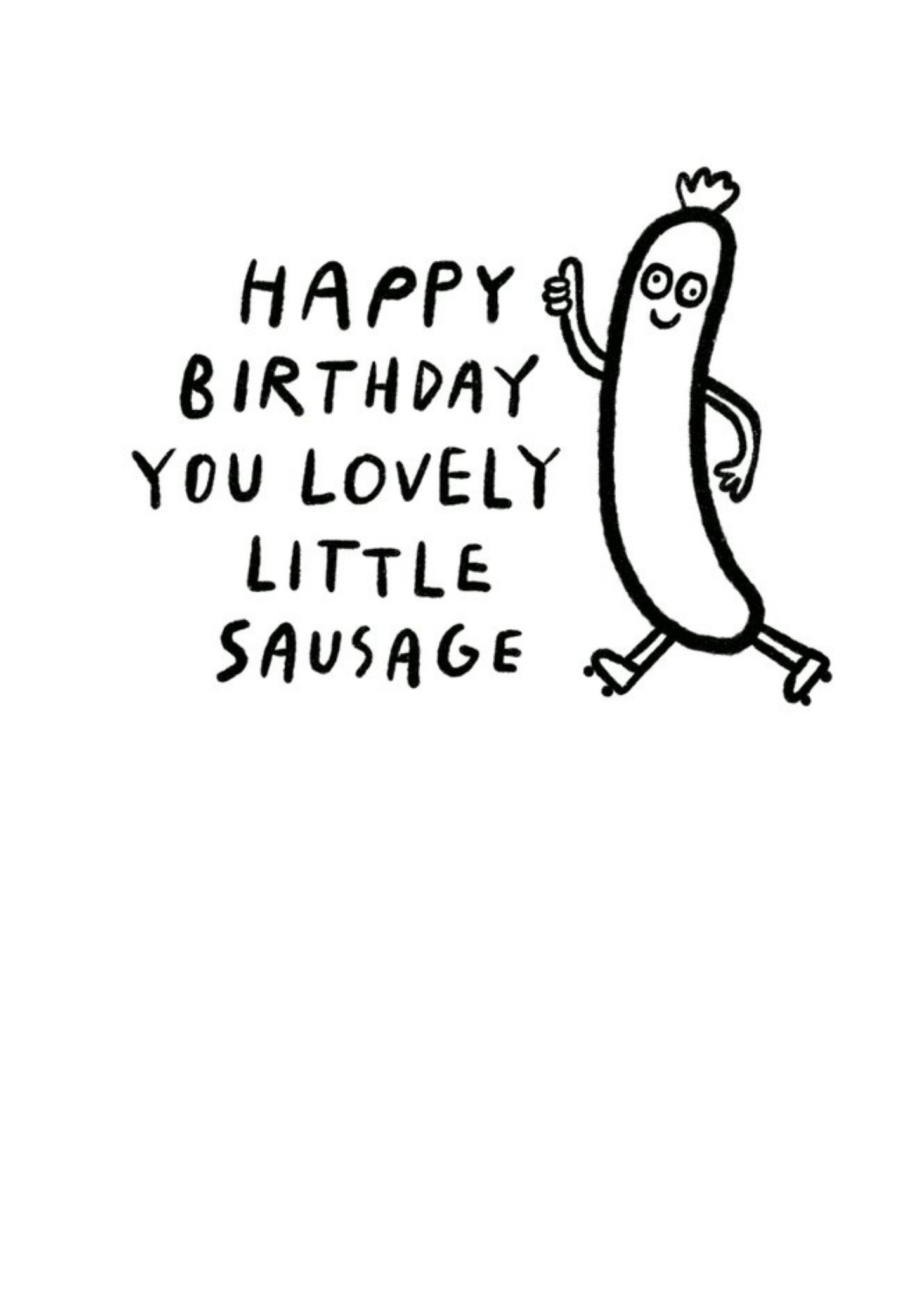 Pigment Lovely Little Sausage Funny Quirky Illustrated Birthday Card Ecard