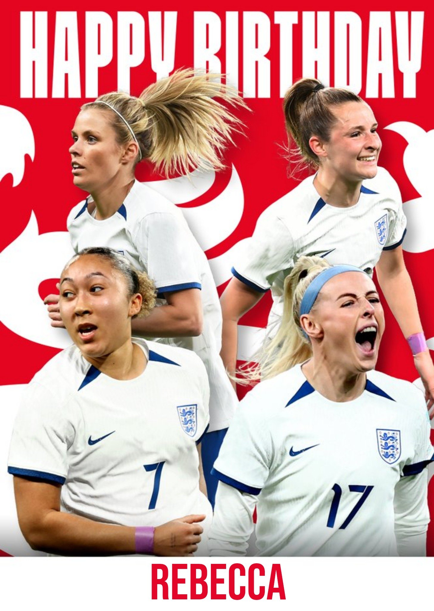 Moonpig England Lionesses Football 2023 Birthday Card, Large
