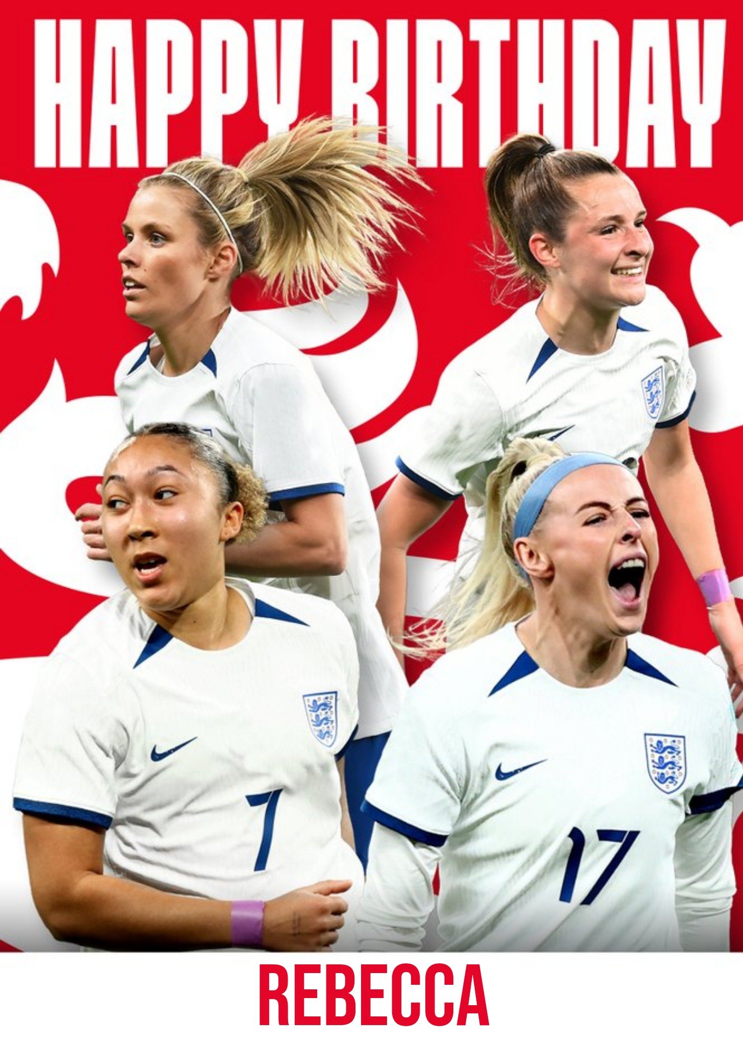 England Lionesses Football 2023 Birthday Card Ecard