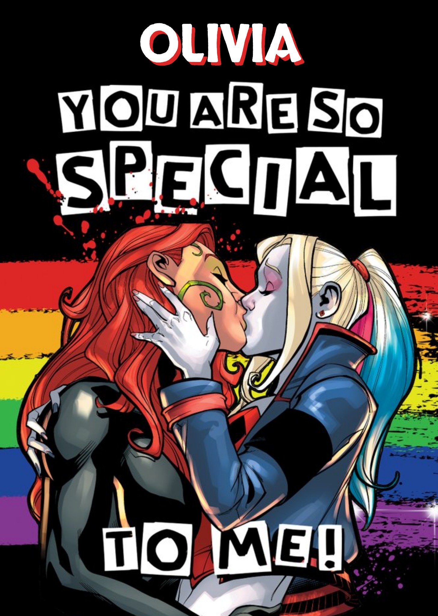 Batman Poison Ivy And Harley Quinn Valentine's Day Card, Large