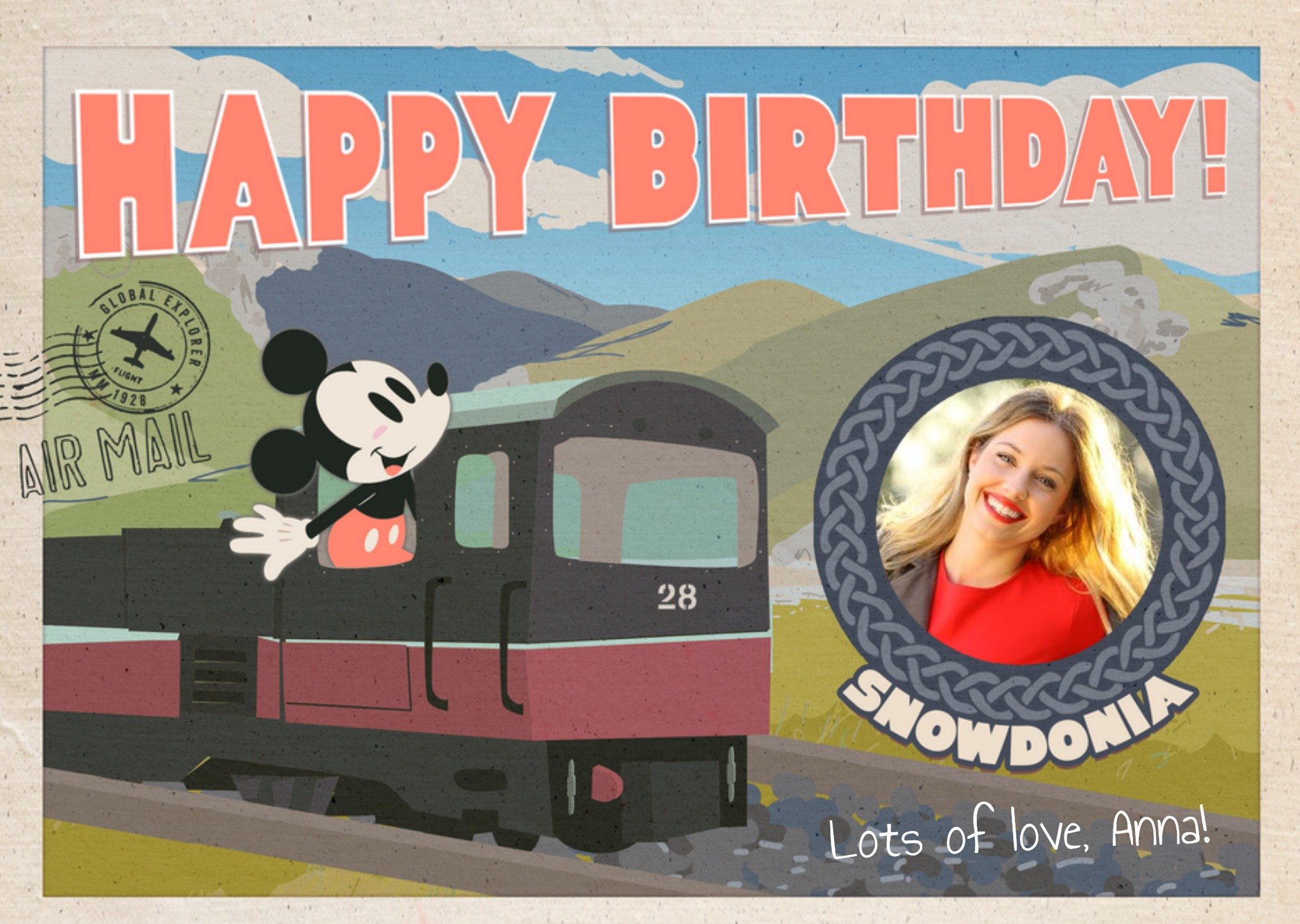 Mickey Mouse Snowdon Mountain Railway Wales Photo Upload Birthday Card By Disney Ecard