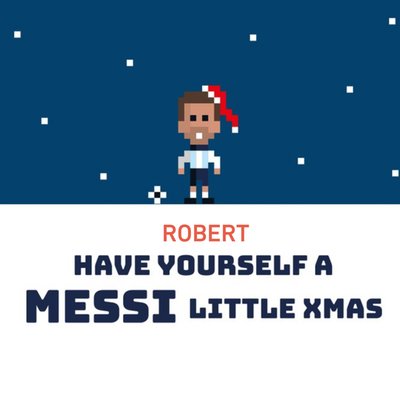 Illustration Of A Footballer With A Santa Hat Funny Pun Football Christmas Card