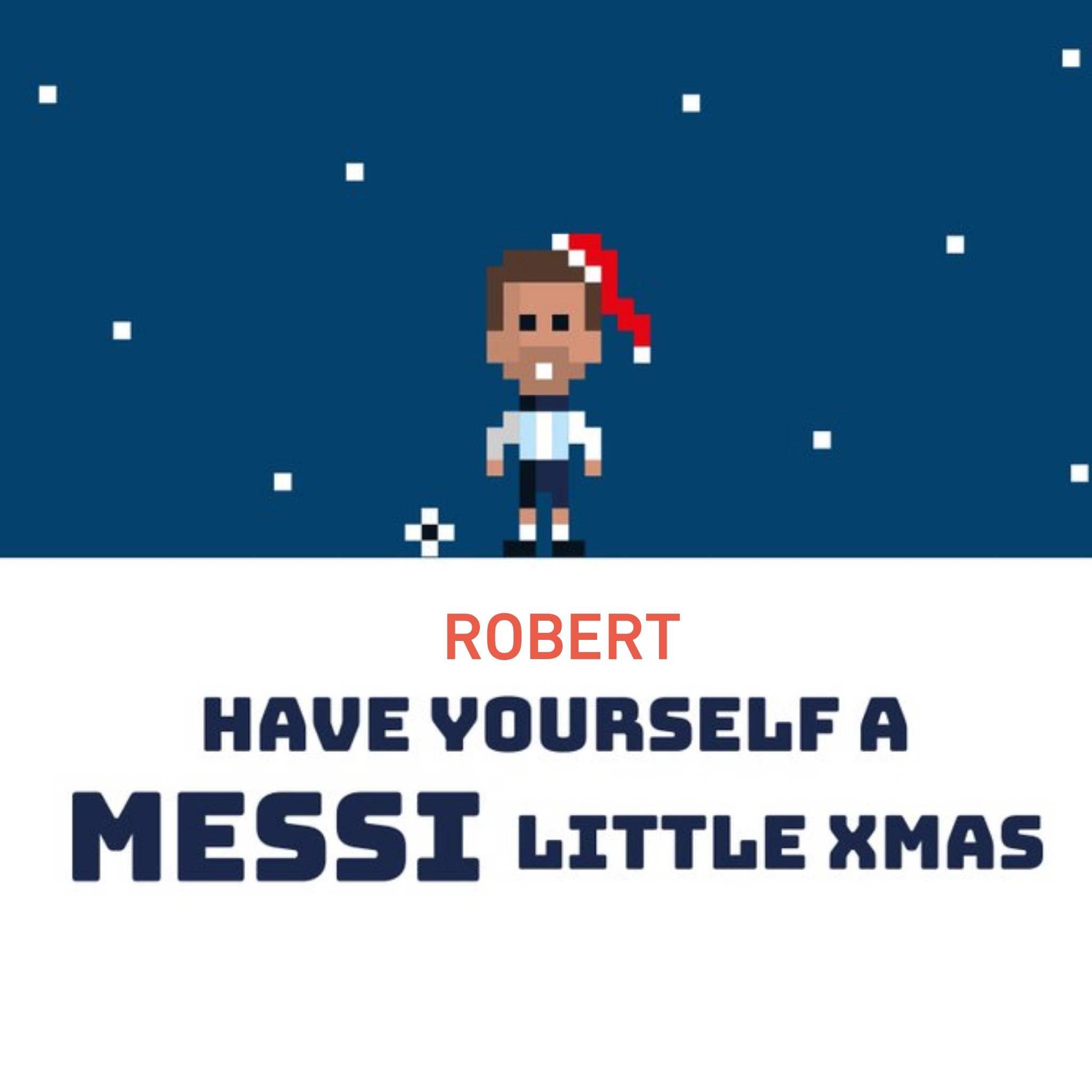 Illustration Of A Footballer With A Santa Hat Funny Pun Football Christmas Card, Square