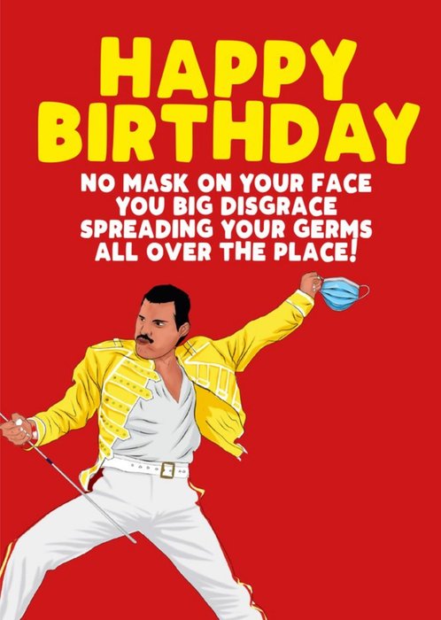 Celebrity Covid19 No Mask On Your Face Happy Birthday Card