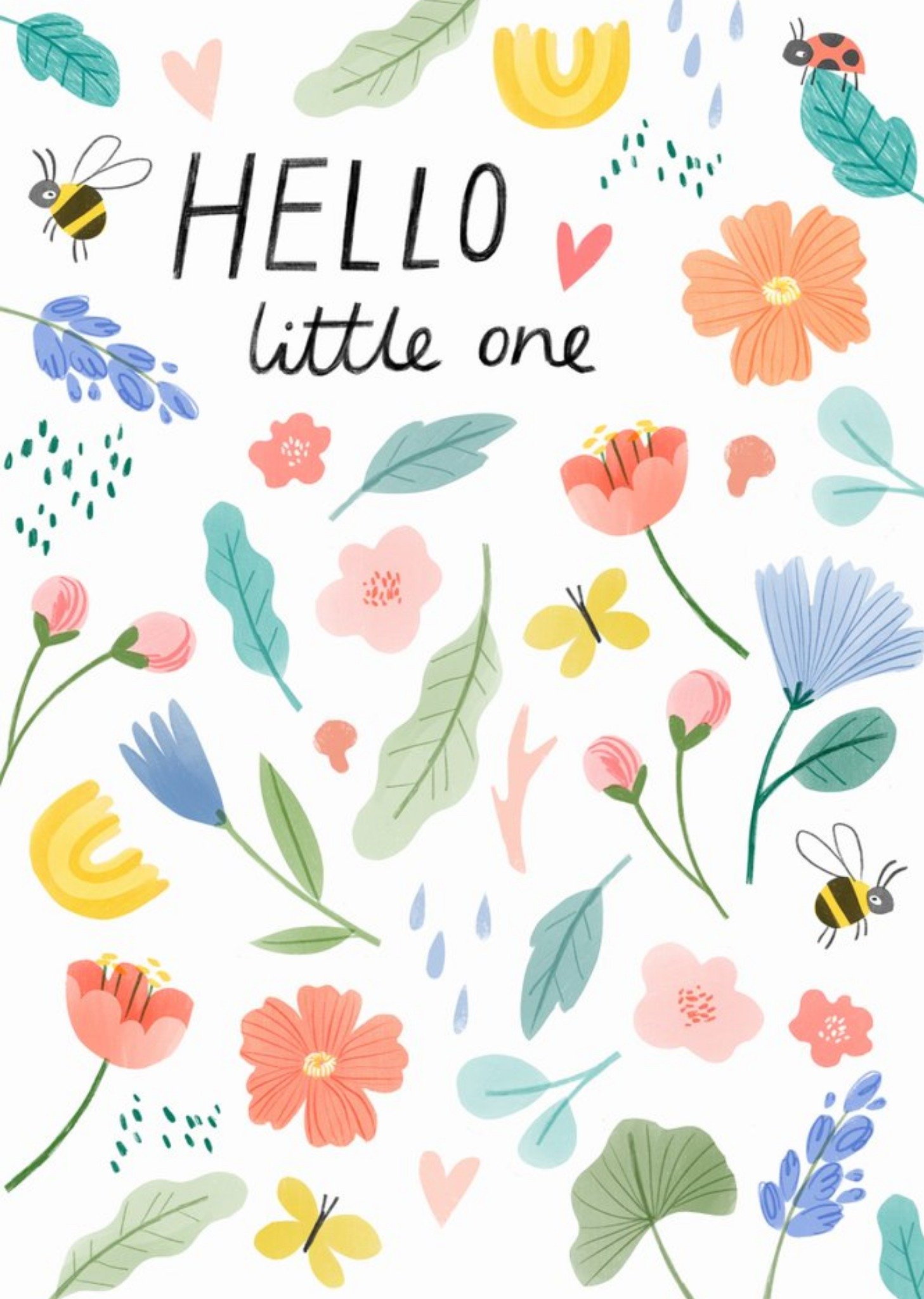 Other Jess Rose Illustration Cute Flowers Colourful New Baby Card Ecard