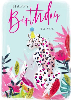 Happy Birthday To You Leopard Card