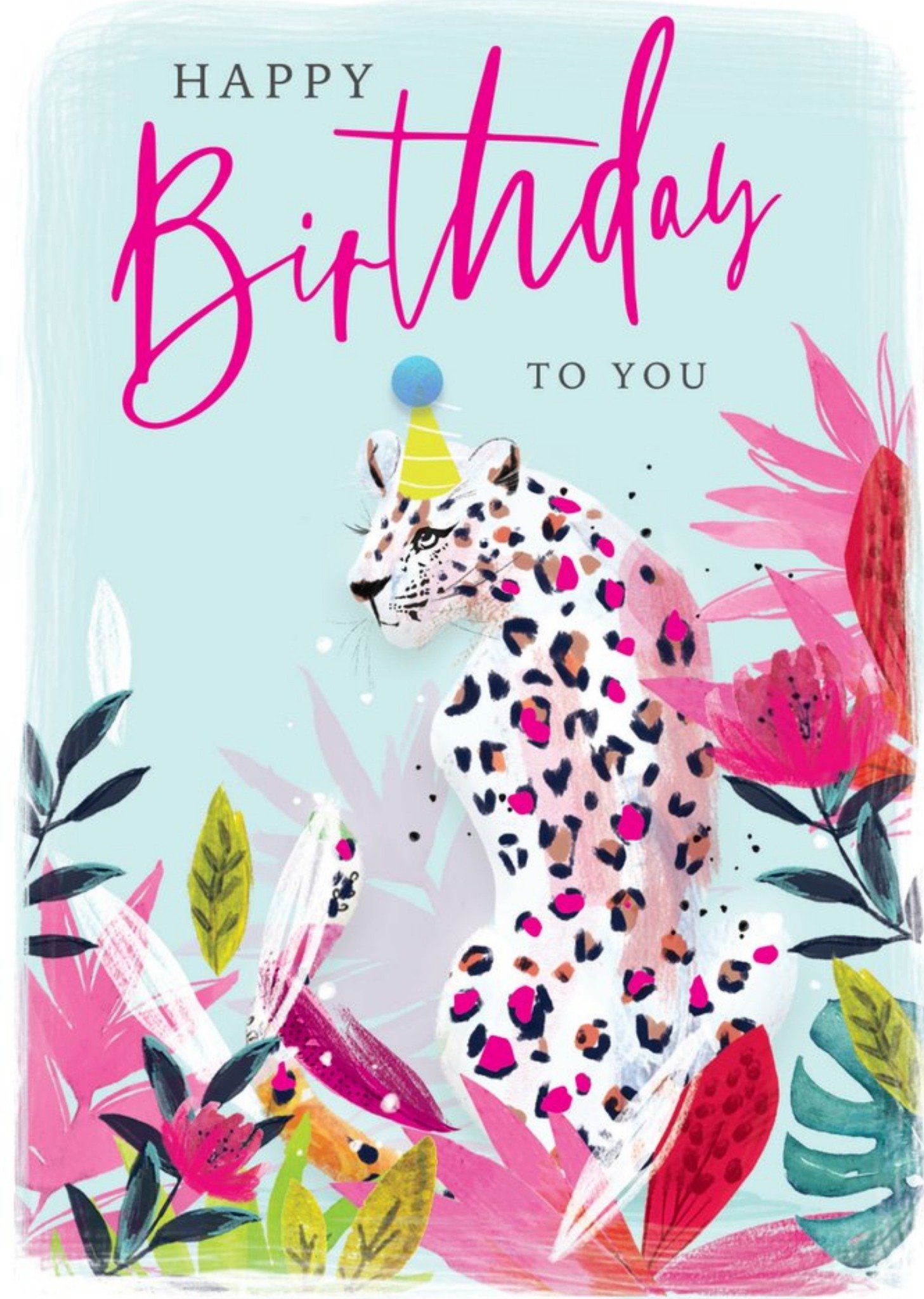 Moonpig Happy Birthday To You Leopard Card, Large