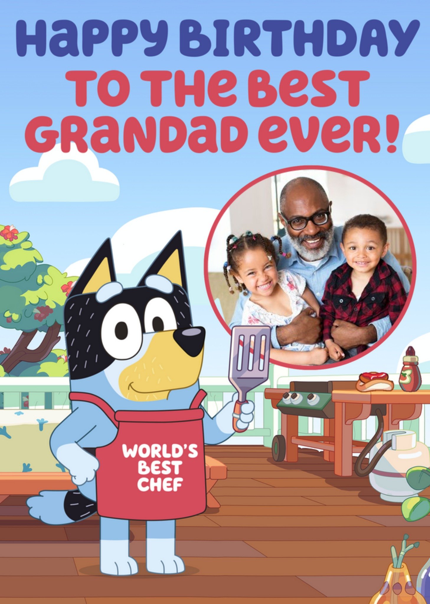 Bbc Bluey Best Grandad Ever Photo Upload Birthday Card