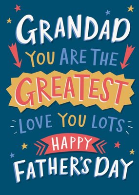 Fun And Colourful Typography On A Blue Background Father's Day Card