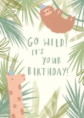 Beth Illustrates Cute Illustrated Animals Go Wild Birthday Card