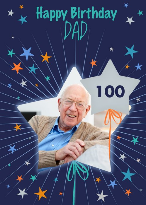 Mimosa Photo Upload Star Dad 100th Birthday Card