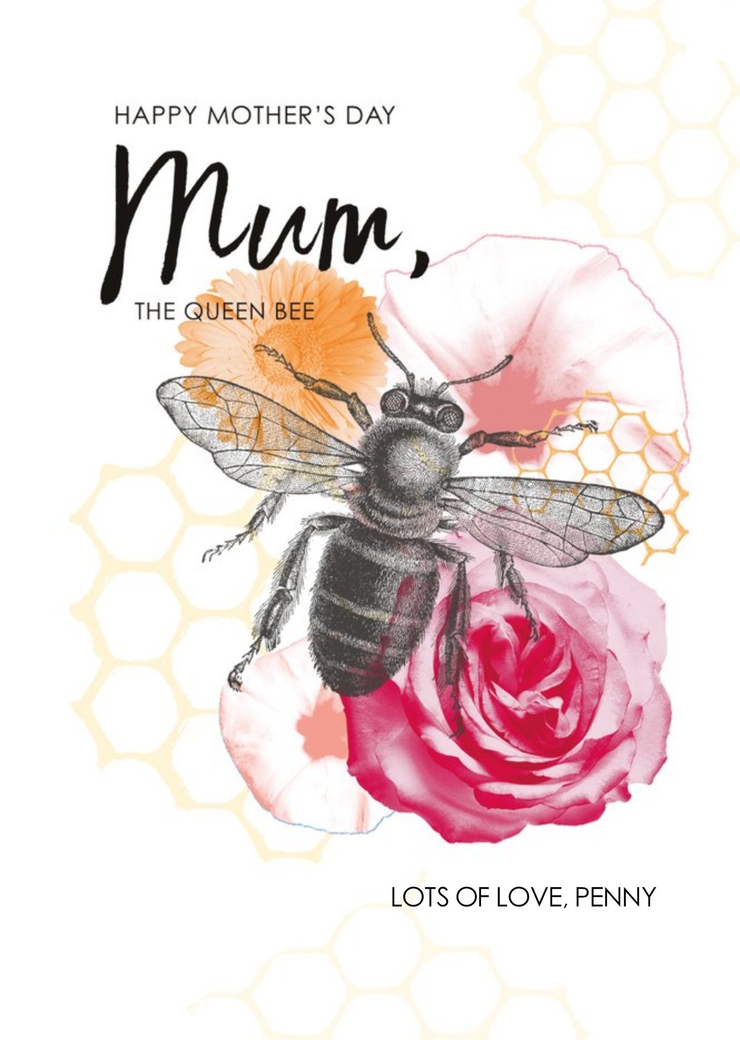 Moonpig Animal Planet Queen Bee Mother's Day Card Ecard