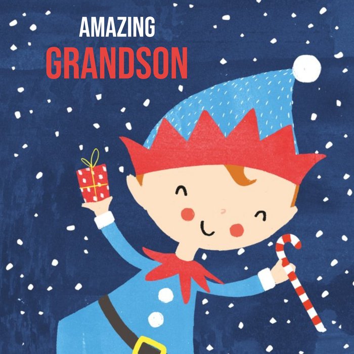 Pigment Amazing Grandson Christmas Card