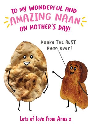 You're The Best Naan Ever Funny Pun Mother's Day Card