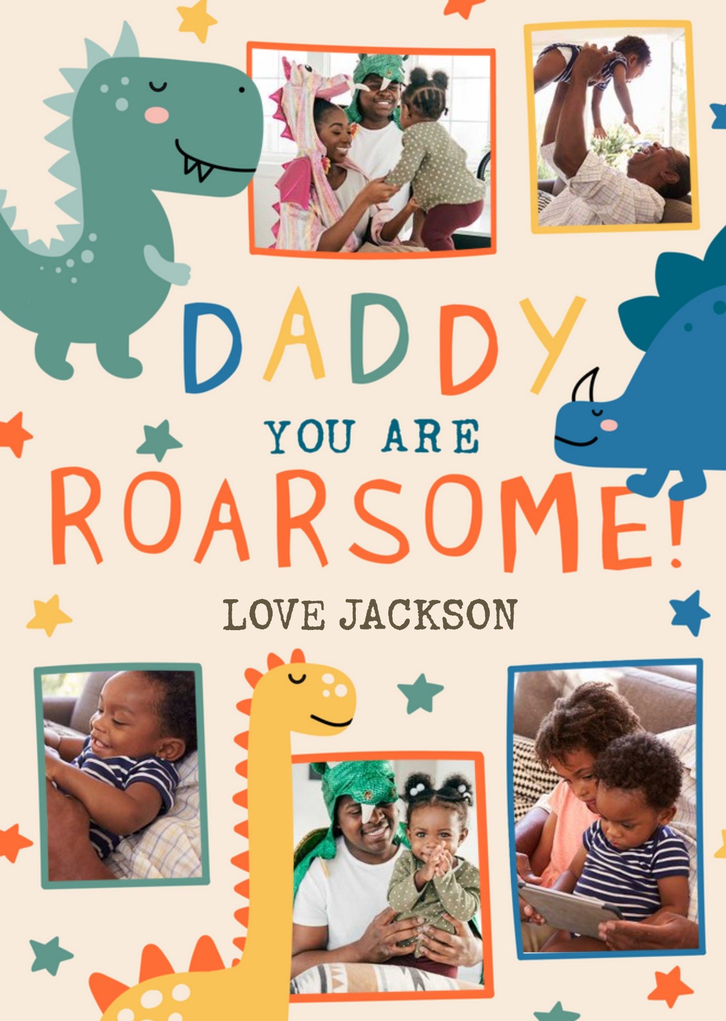 Roarsome Father's Day Photo Upload Card Ecard