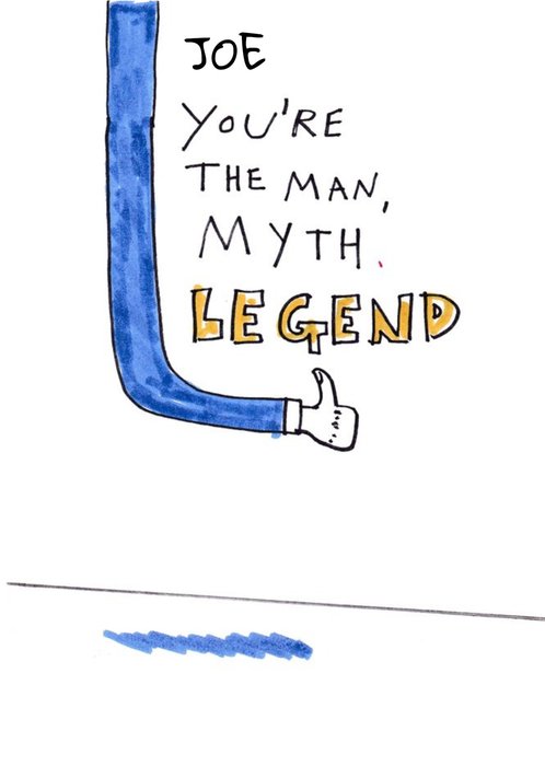 Birthday Card - Man - Myth - Legend - Illustration