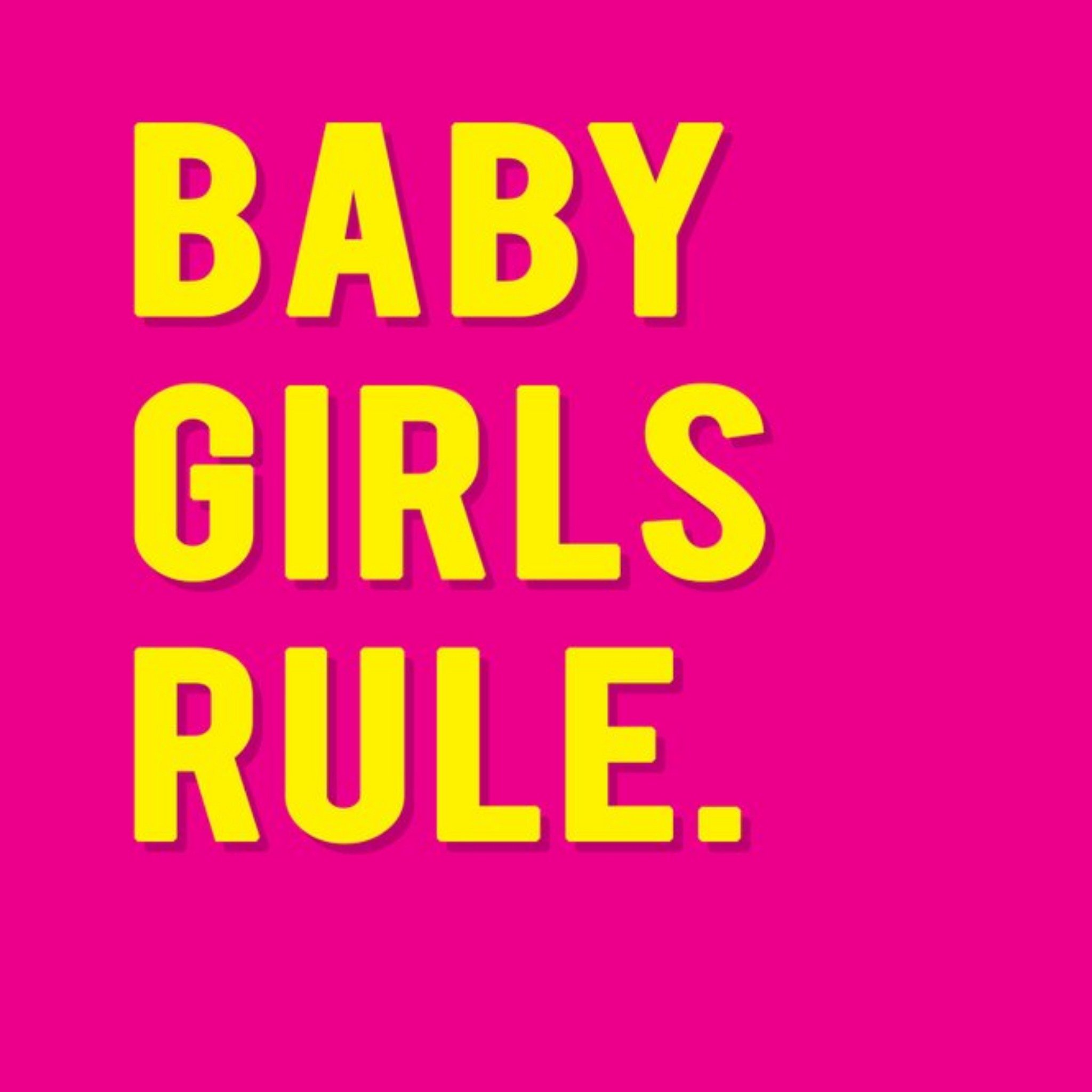Moonpig Modern Typographical Baby Girls Rule Card, Large