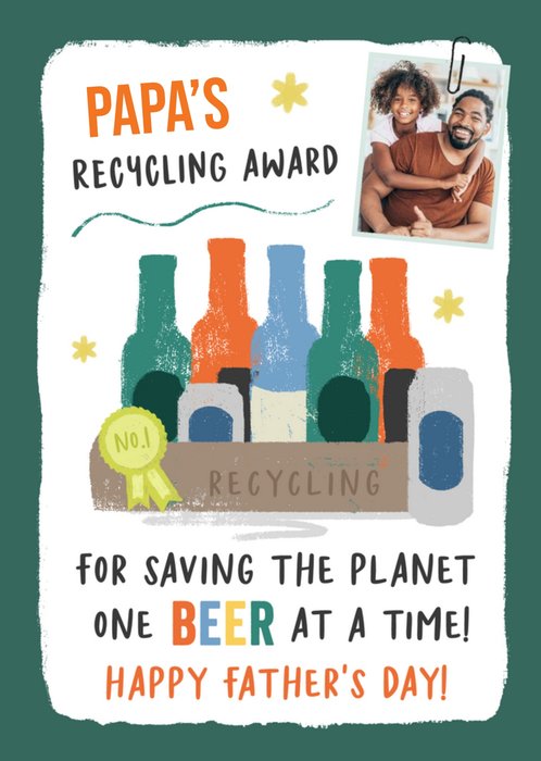 Recycling Award Father's Day Photo Upload Card