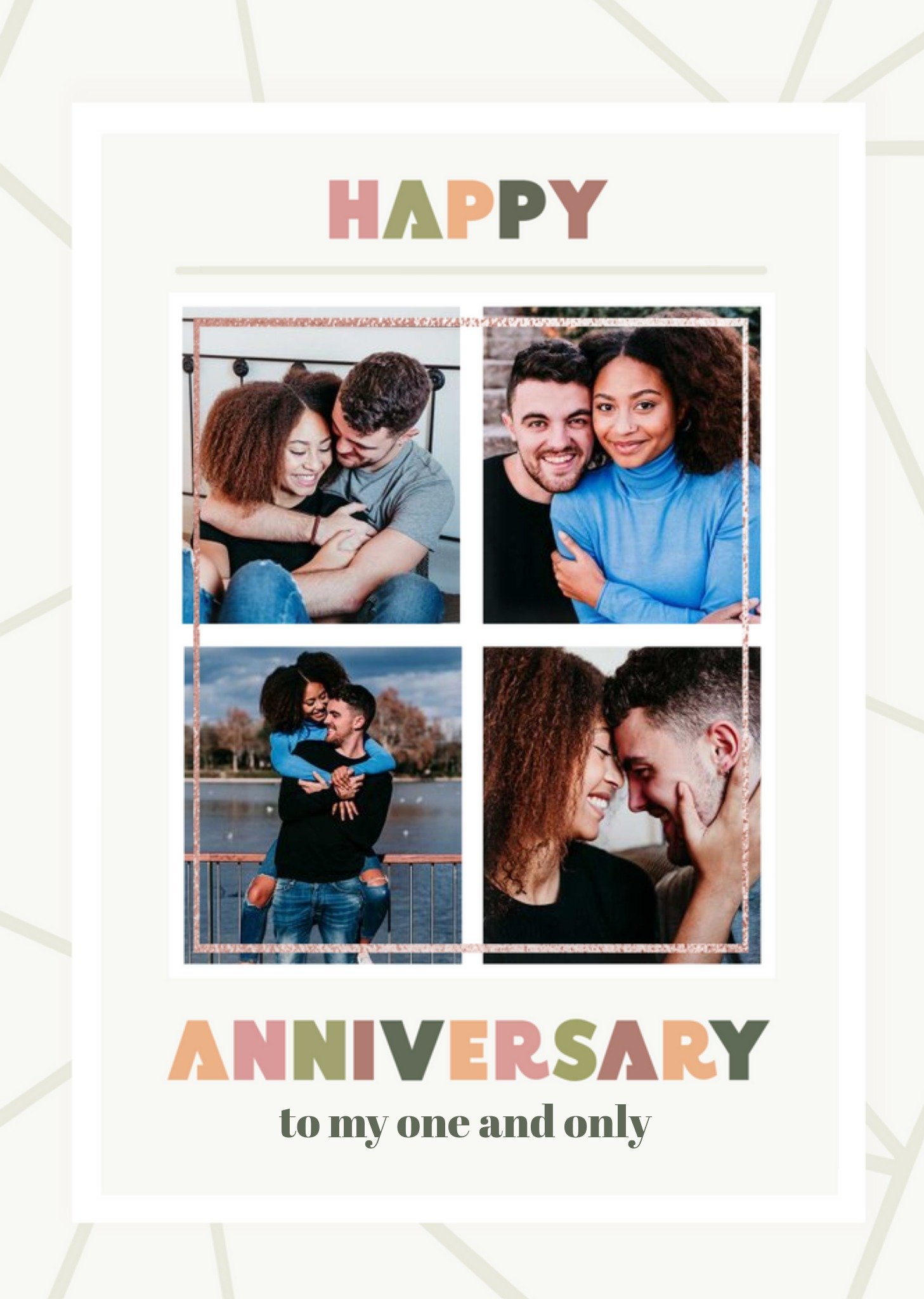 Mulitple Photo Frames With Colourful Text Anniversary Photo Upload Card Ecard