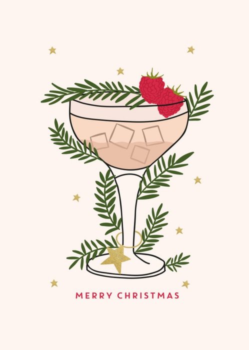 Christmas Cocktail Greetings Card
