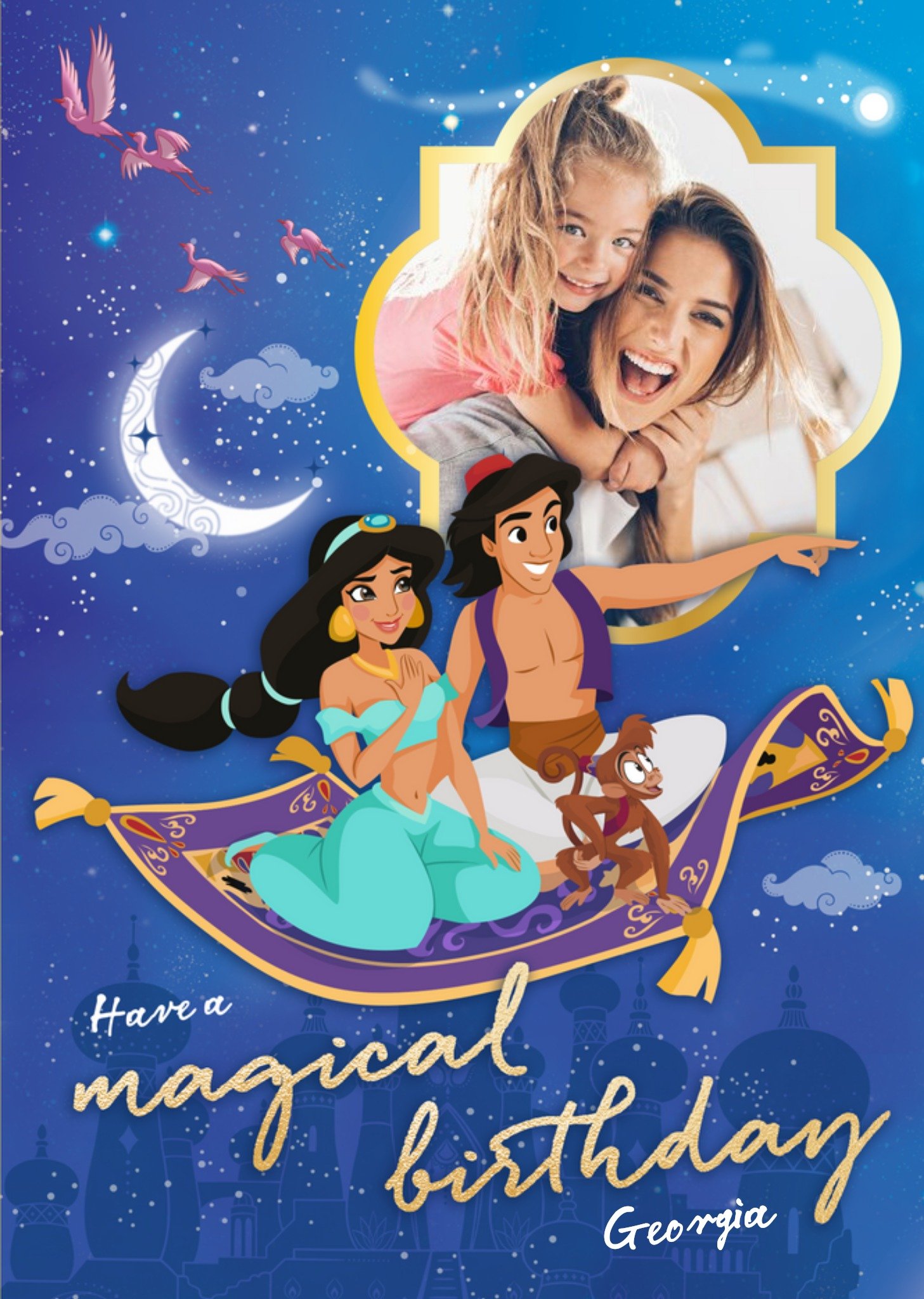 Disney Aladdin Have A Magical Birthday - Photo Upload Birthday Card