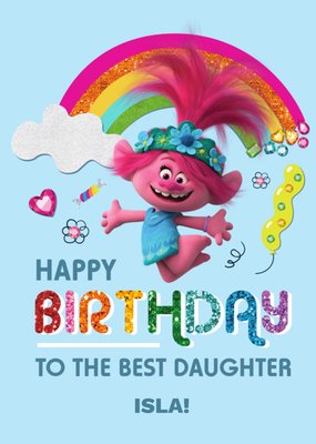 Trolls Princess Poppy Best Daughter Birthday Card