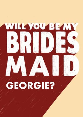 Typographic Bridesmaid Card