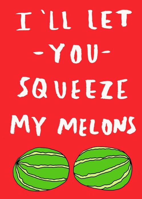 Funny Ill Let You Squeeze My Melons Card