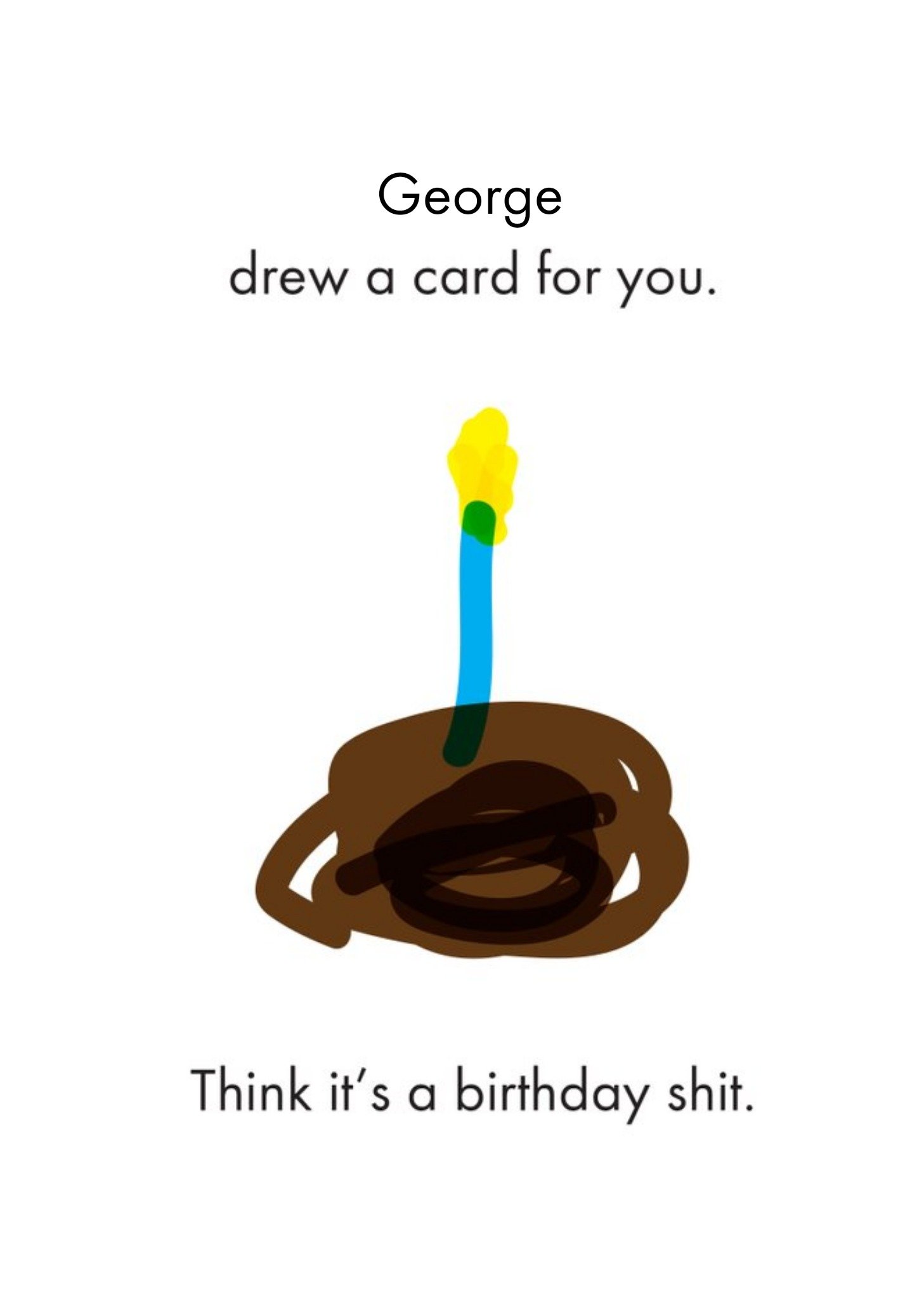 Other Objectables Birthday Shit Card, Large