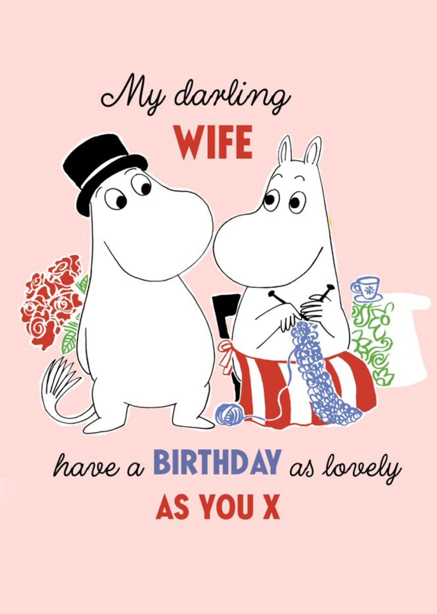 Moonpig Moomin Darling Wife Birthday Card, Large