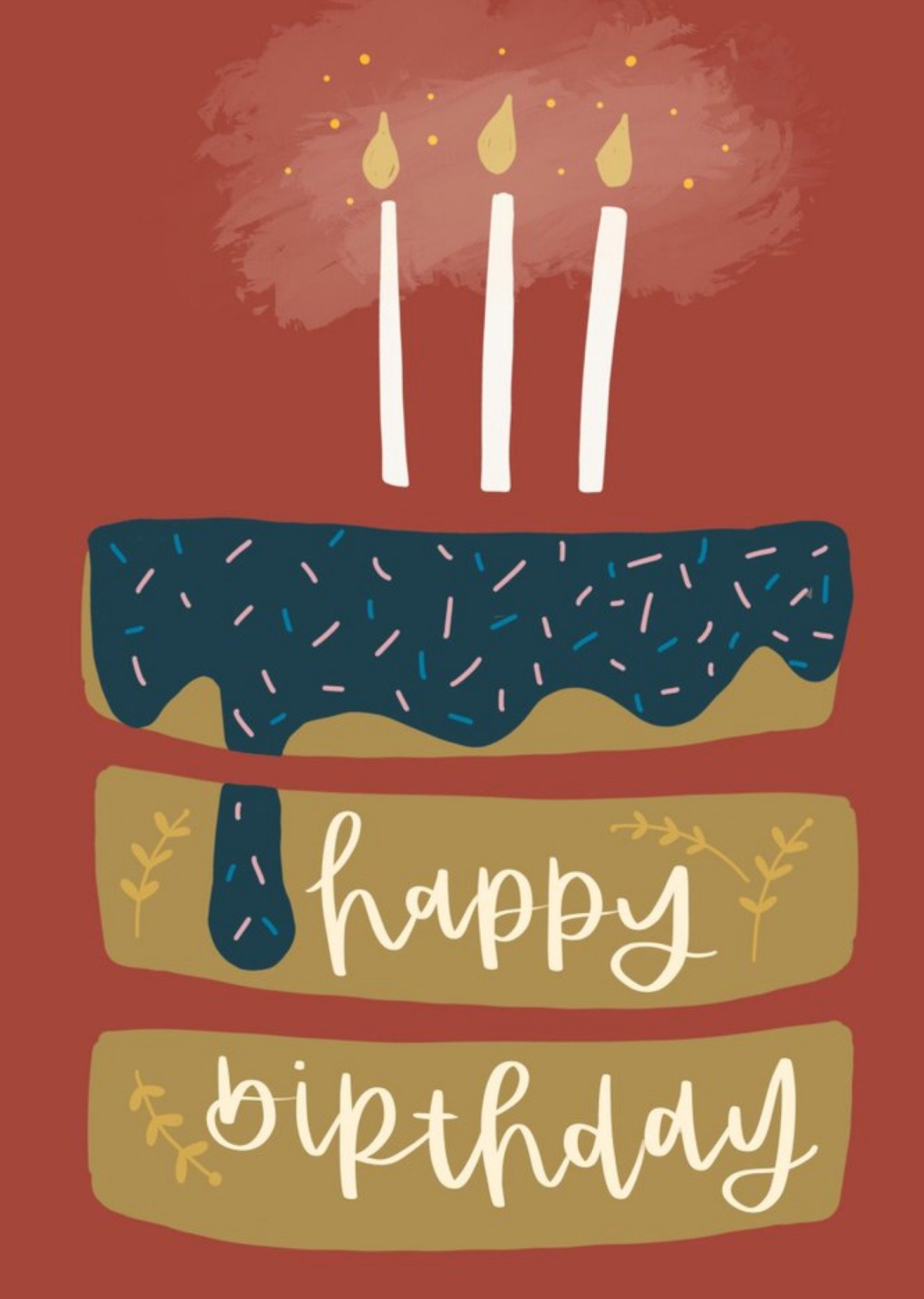 Friends The Lyons Den Illustration Cake Food Grandad Birthday Card, Large