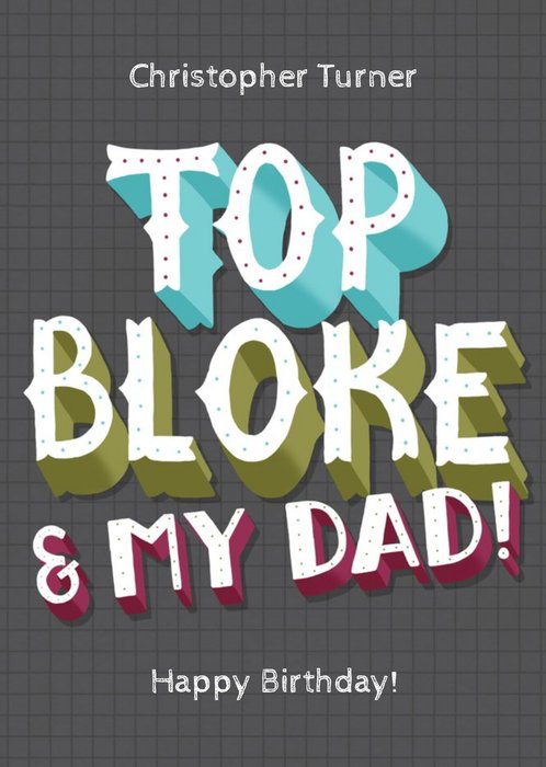Grey Top Bloke Personalised Birthday Card For Dad
