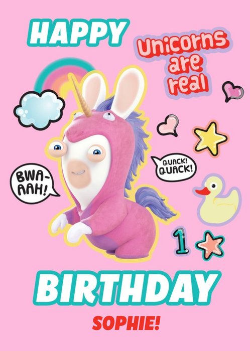 Rabbids Next Level Photo Upload Birthday Card 