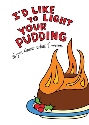 Illustration Of A Christmas Pudding Christmas Card
