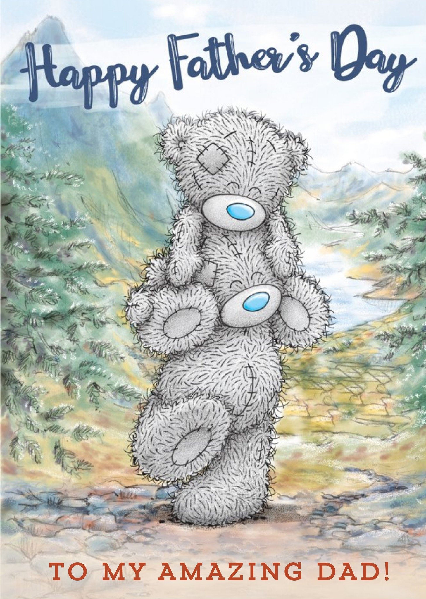 Me To You Tatty Teddy Cute Outdoor Scene Father's Day Card Ecard