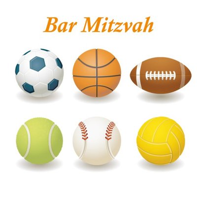 Bar Mitzvah Ball Games Card