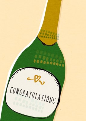 Classic Champagne Bottle Personalised Congratulations Card
