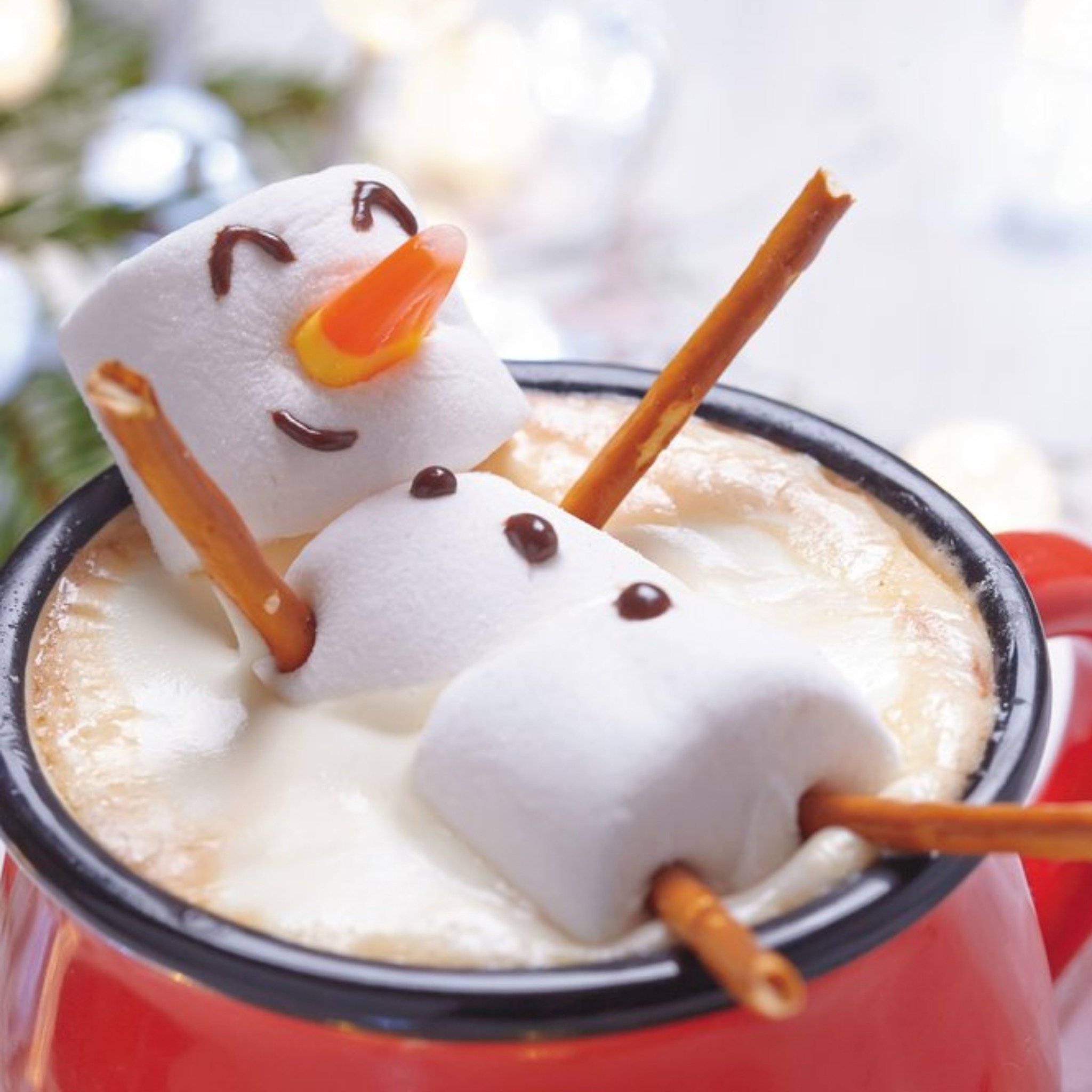 Moonpig Marshmallow Snowman Christmas Card, Square