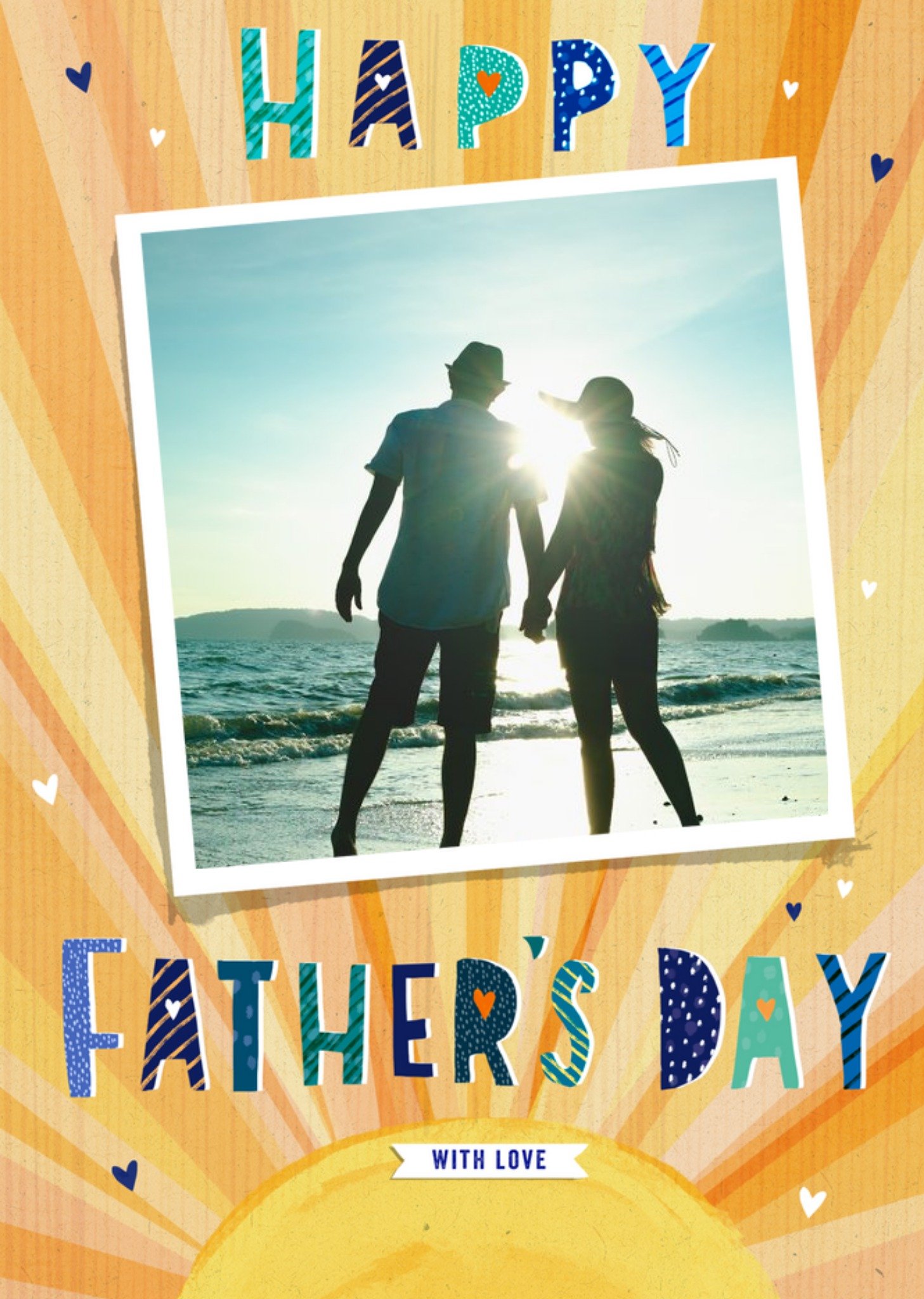 Illustrated Sun Photo Upload Father's Day Card Ecard