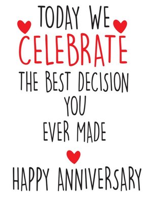 1 Year Anniversary Card the Best Decision I Ever Made Funny 1st Year Card  for Husband Wife Boyfriend Girlfriend 