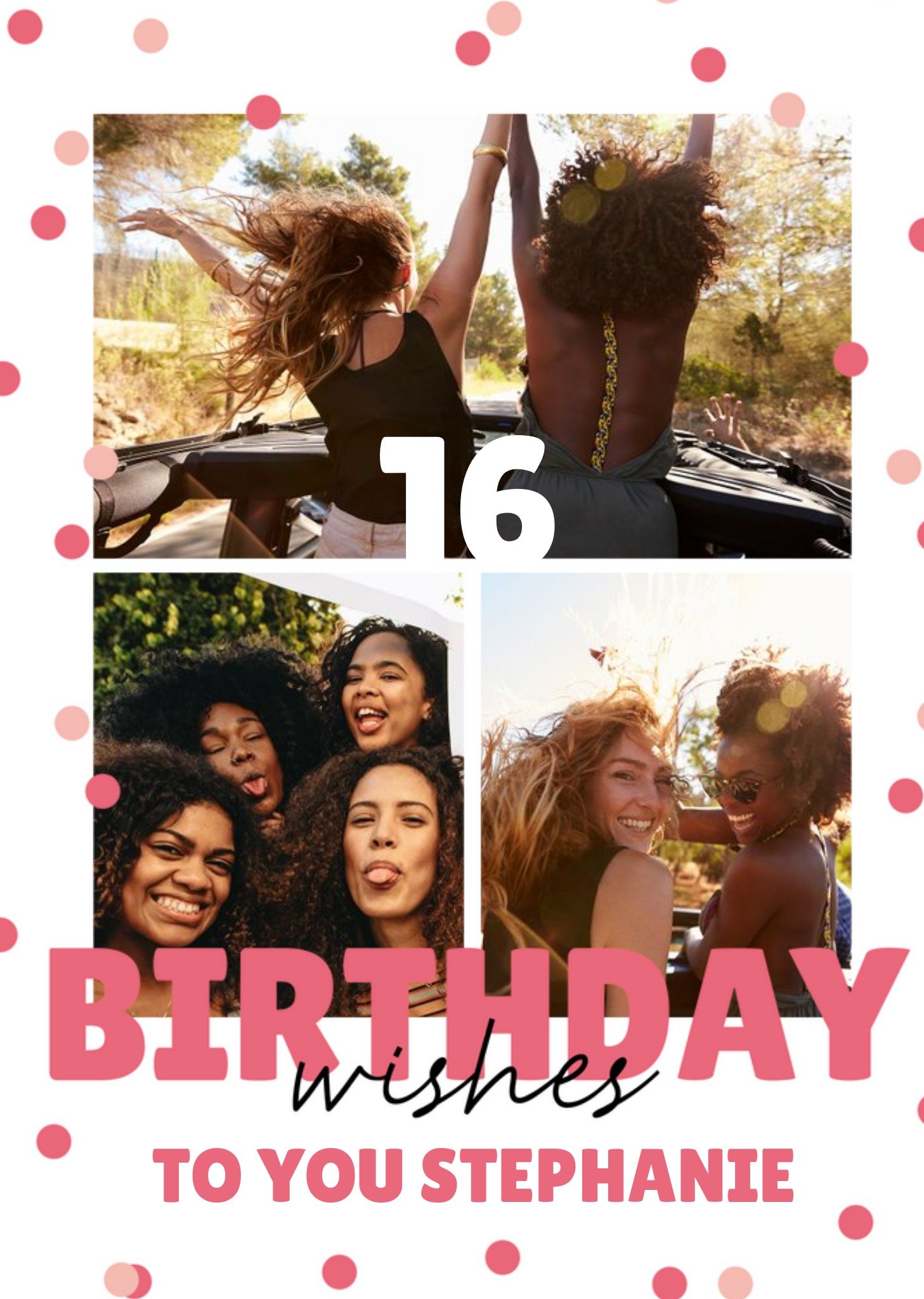 Modern Bold Photo Upload 16th Birthday Wishes Card Ecard