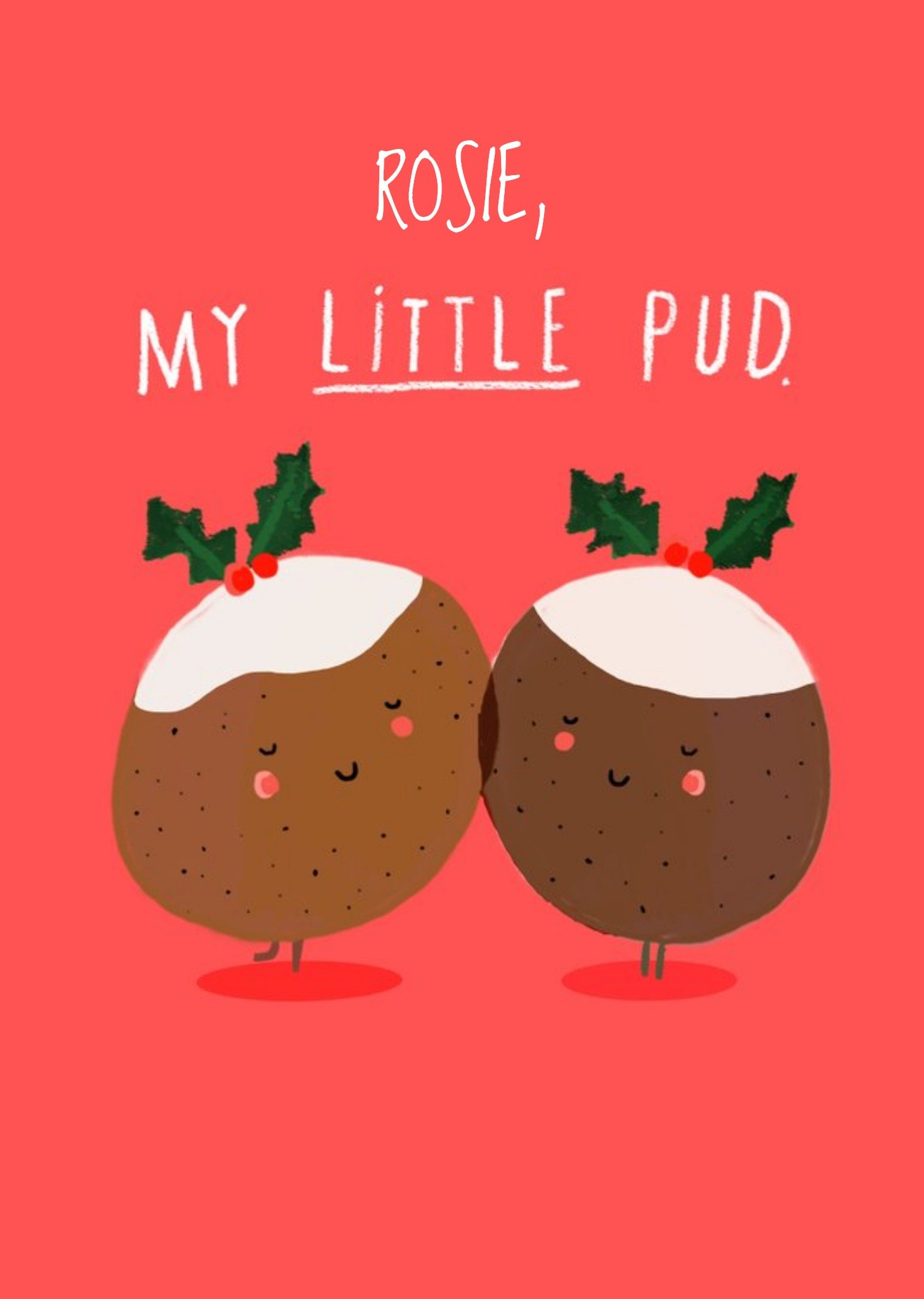 My Little Pud Christmas Pudding Personalised Card Ecard