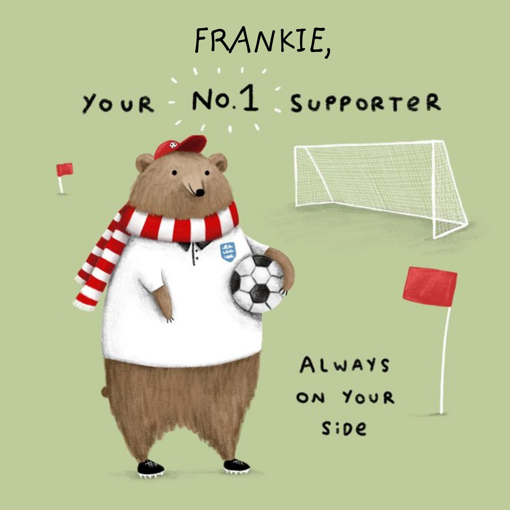 I'm Your Number 1 Supporter Always At Your Side Football Empathy Thinking Of You Card, Square