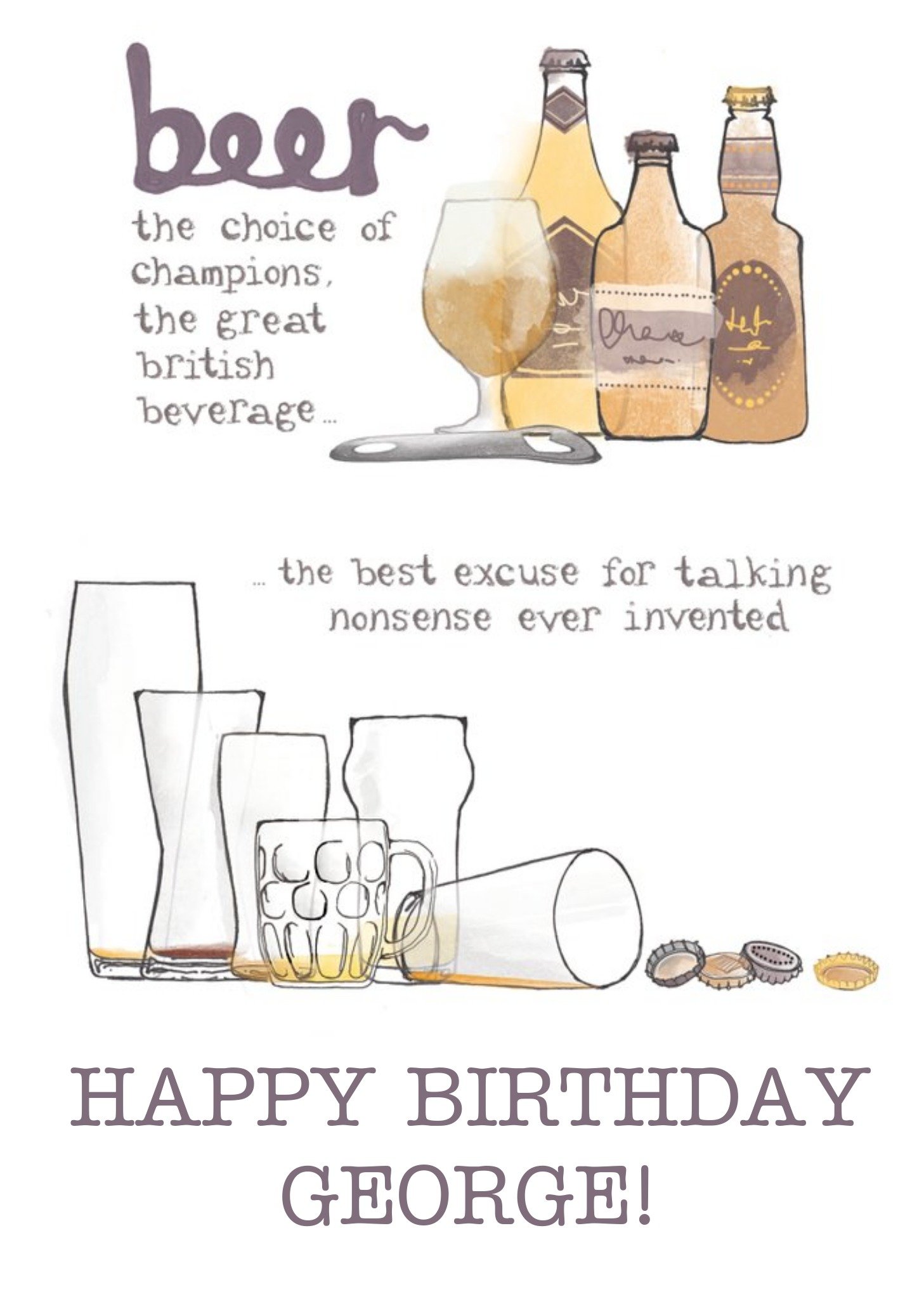 Beer The Choice Of Champions Happy Birthday Card Ecard