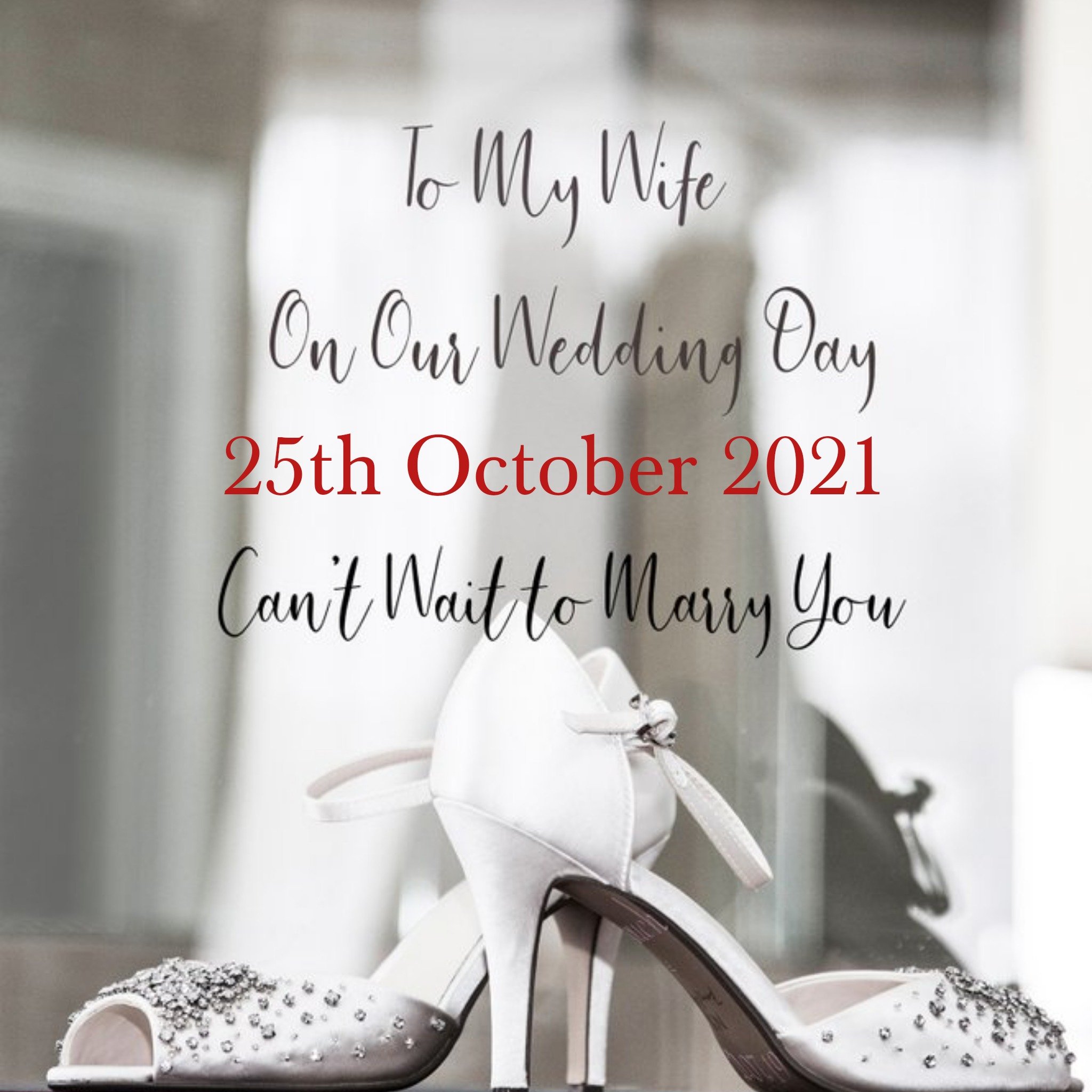 Photograph Of Wedding Shoes Can't Wait To Marry You Card, Square