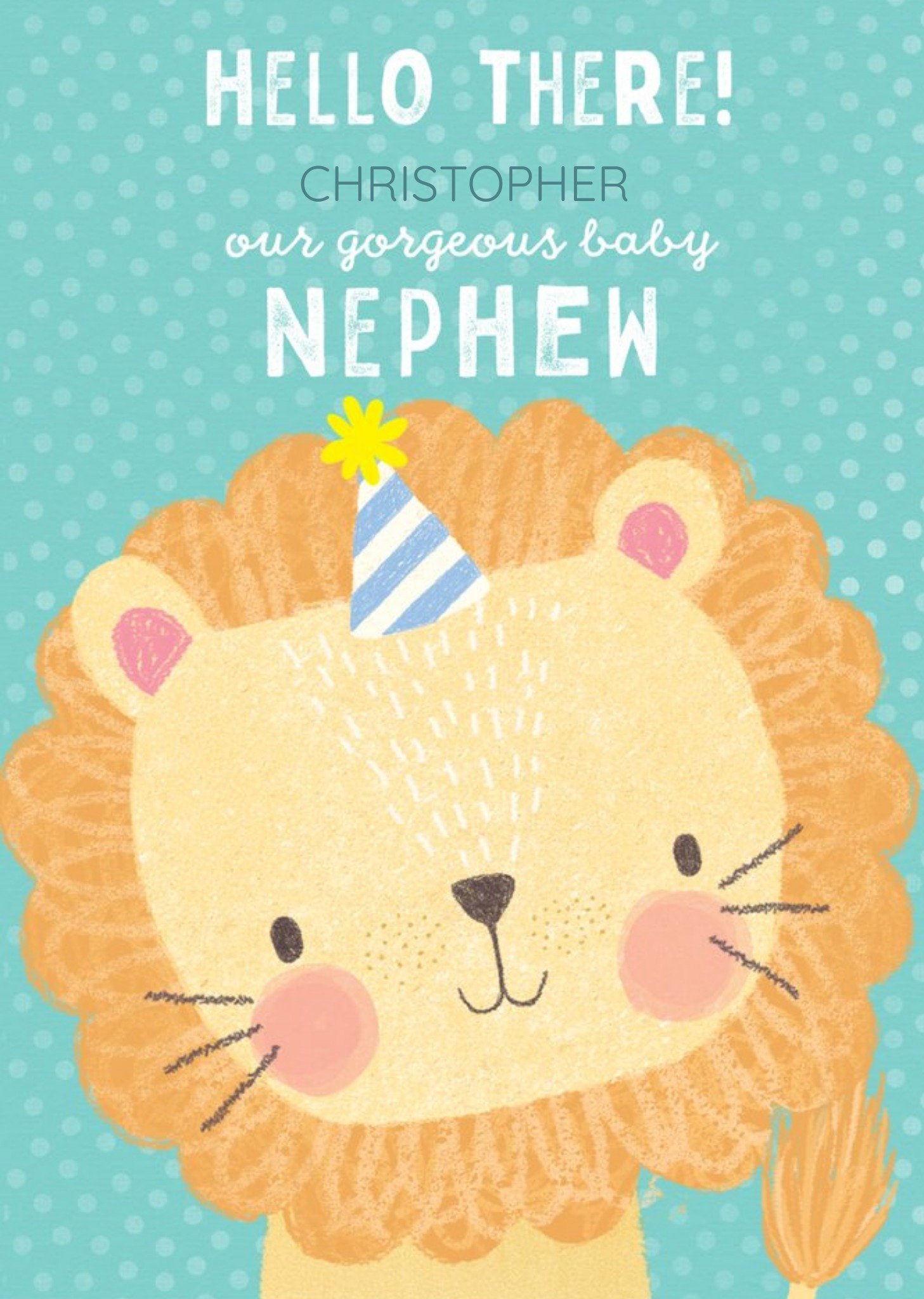 Pigment 30K Lion Nephew New Baby Card Ecard