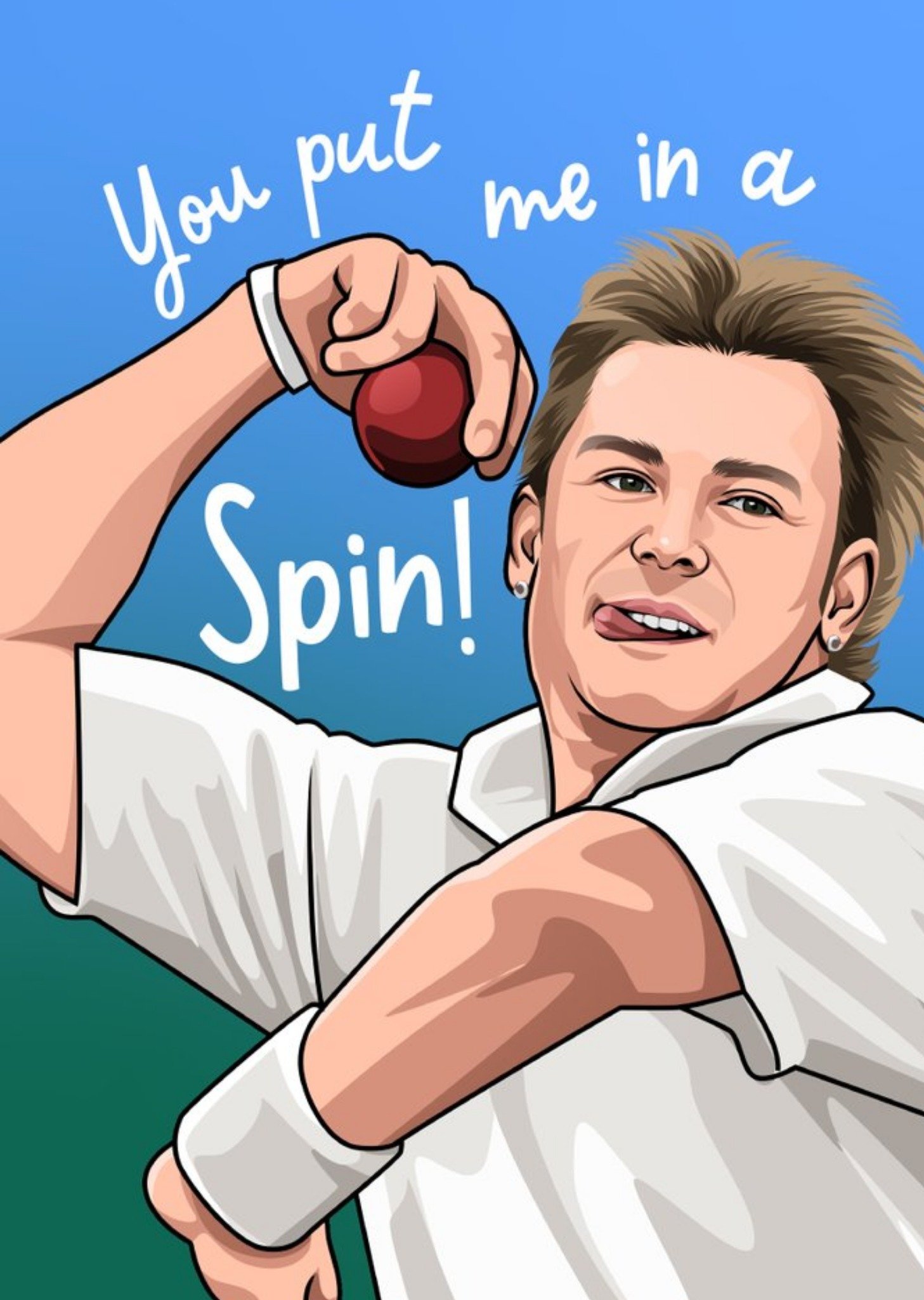 All Things Banter Illustration Of The Late Great Australian Cricketer Valentine's Day Card