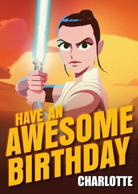 Star Wars Rey Awesome Birthday Card