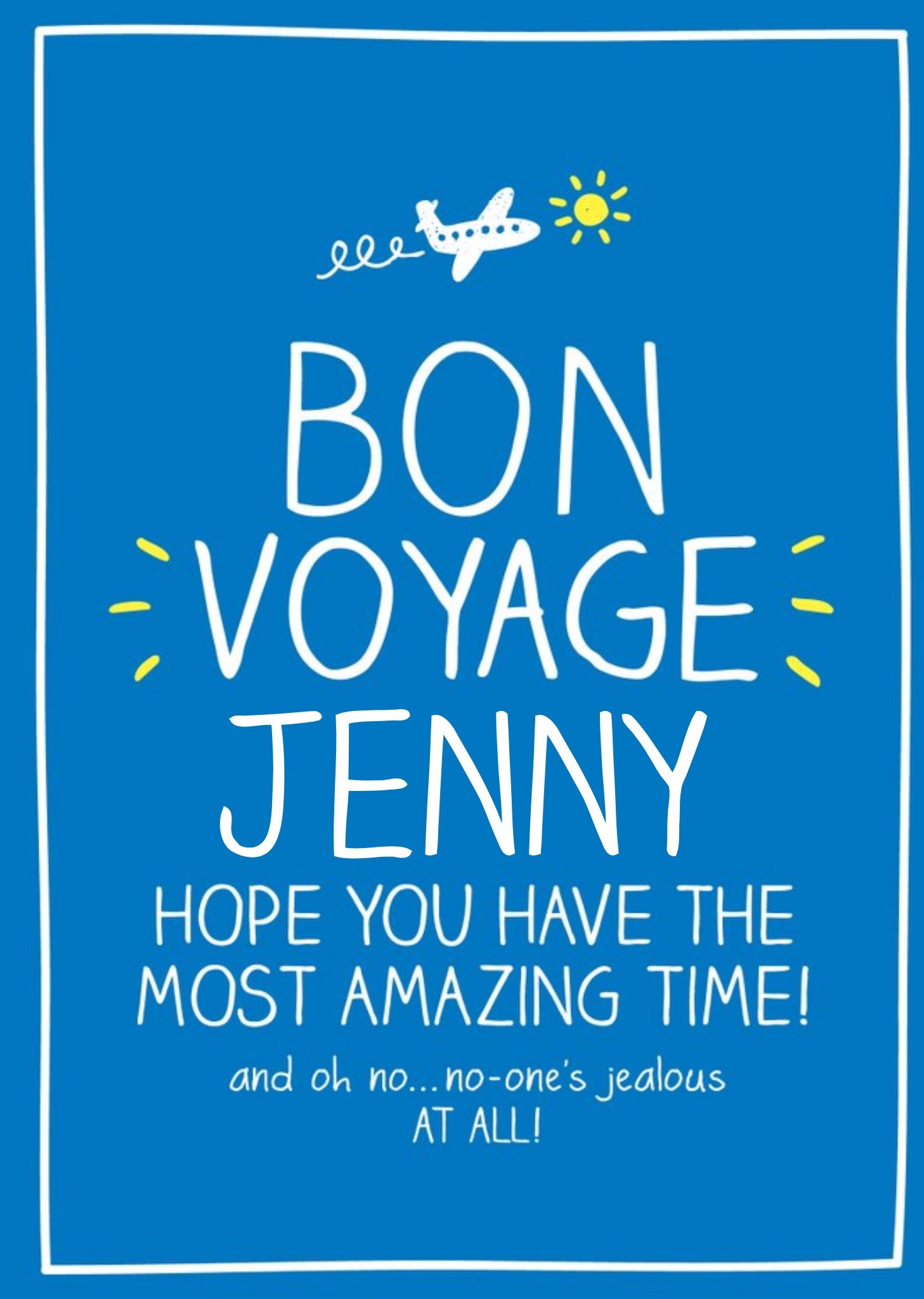 Happy Jackson Typographic Bon Voyage Card Ecard